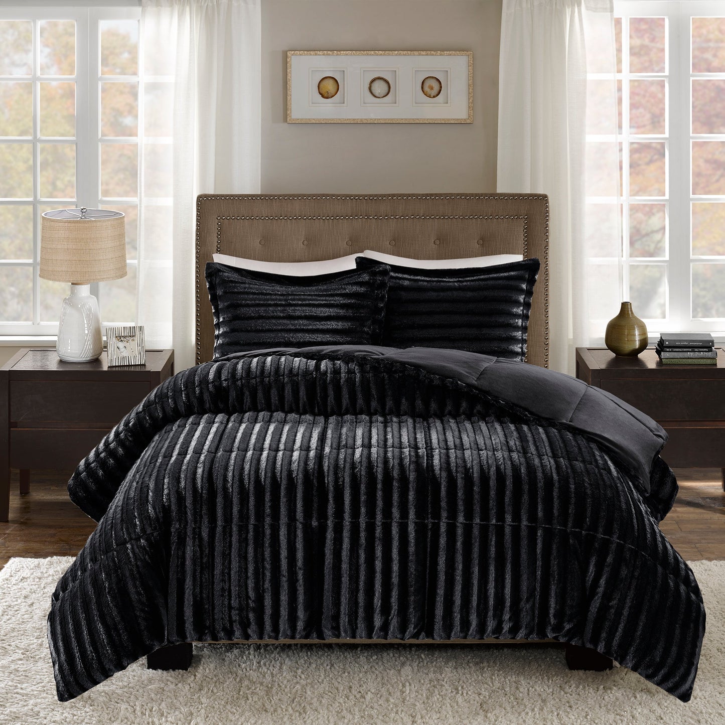 York Faux Fur Comforter Mini Set
