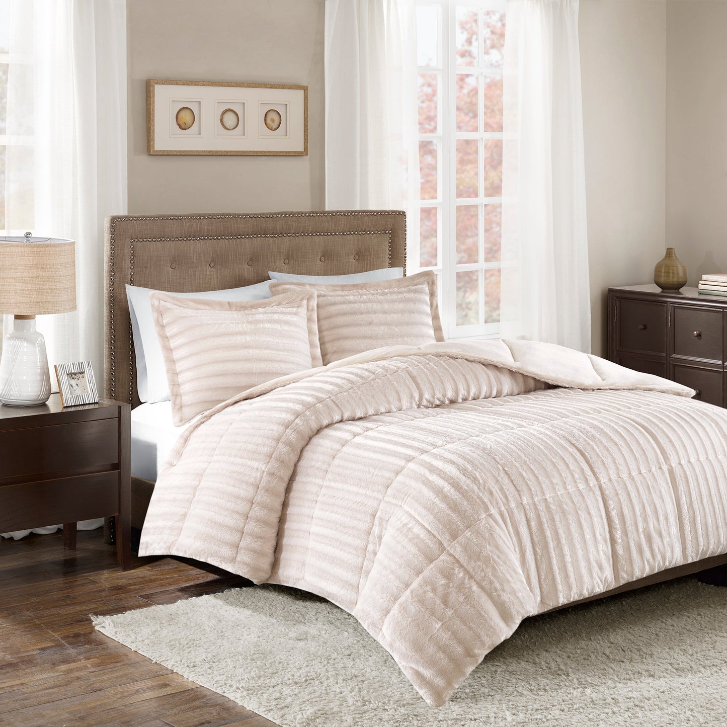 York Faux Fur Comforter Mini Set
