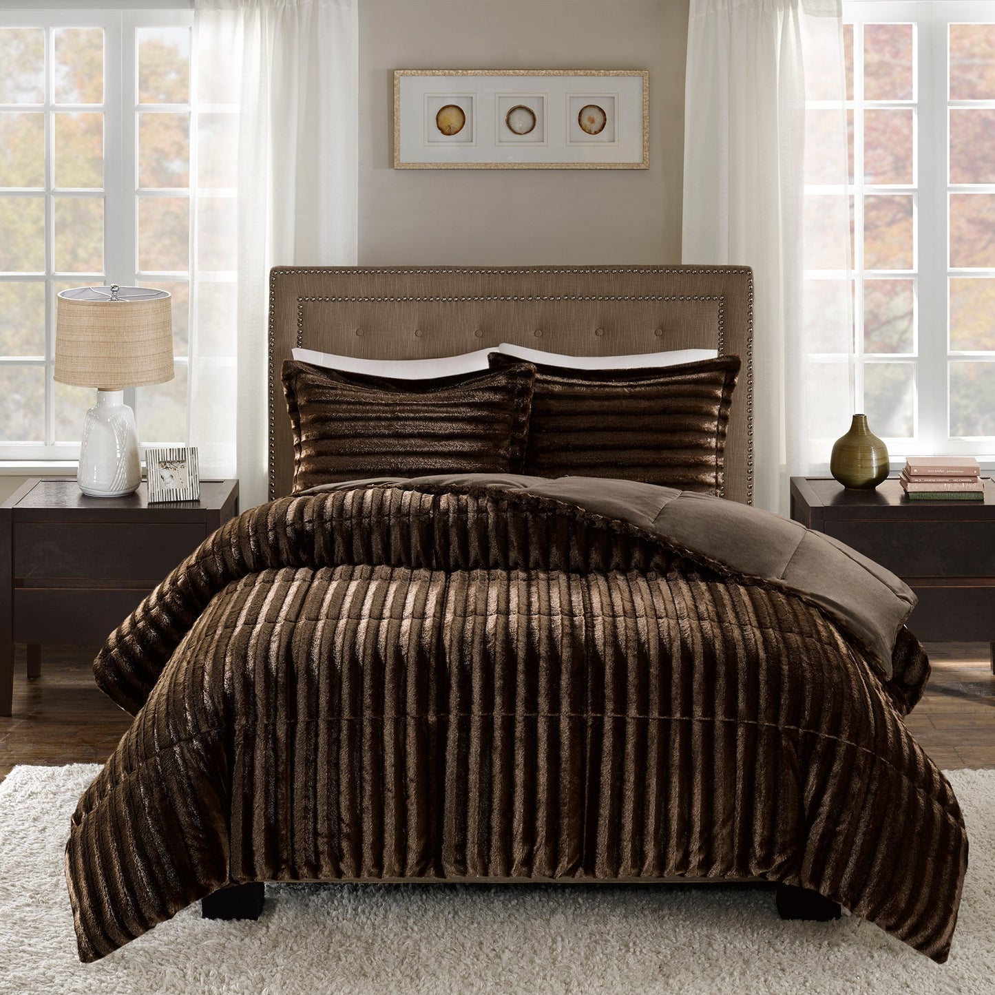 York Faux Fur Comforter Mini Set