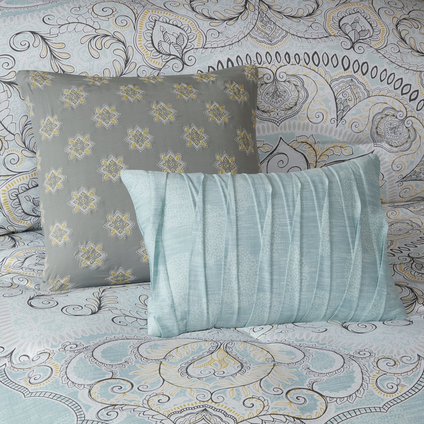 Leslie 7 Piece Reversible Cotton Sateen Comforter Set