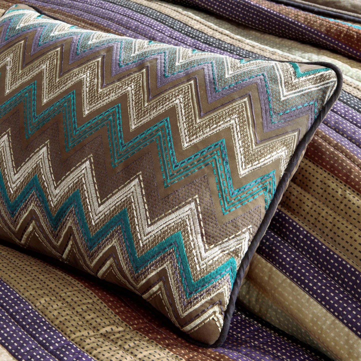 Reyes Reversible Quilt Set with Throw Pillows