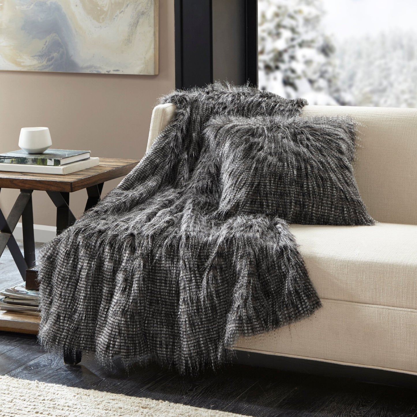 Adelaide Faux Fur Square Pillow