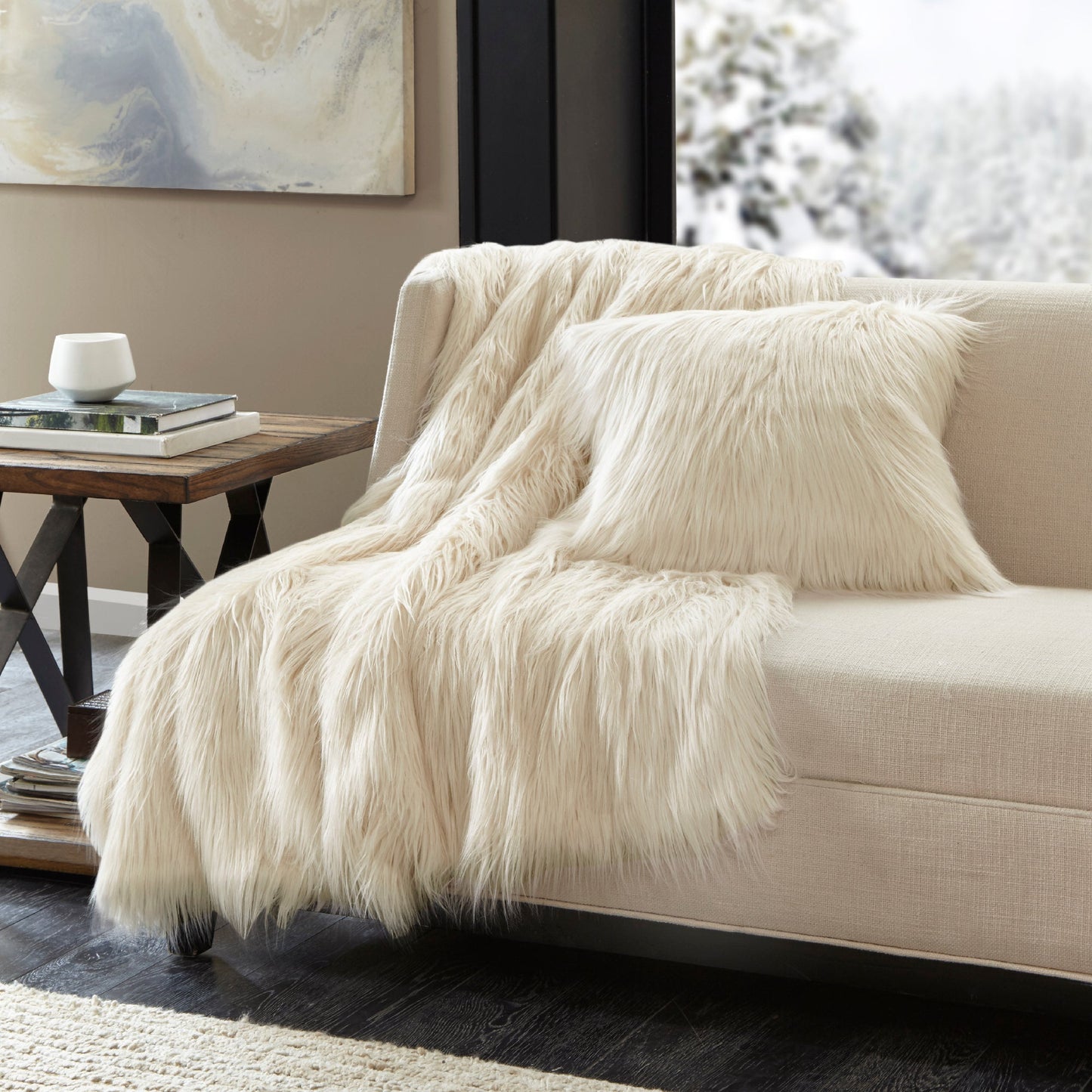 Adelaide Faux Fur Square Pillow