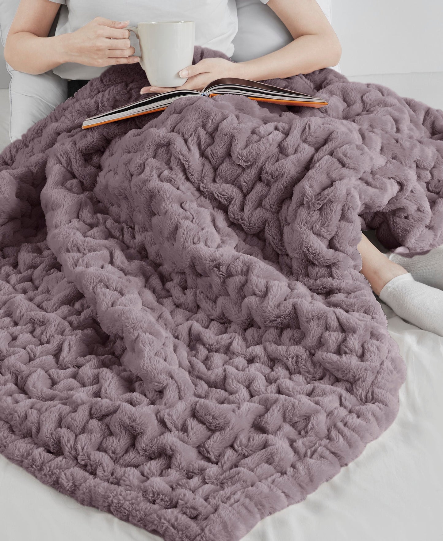 Ruched Fur Throw