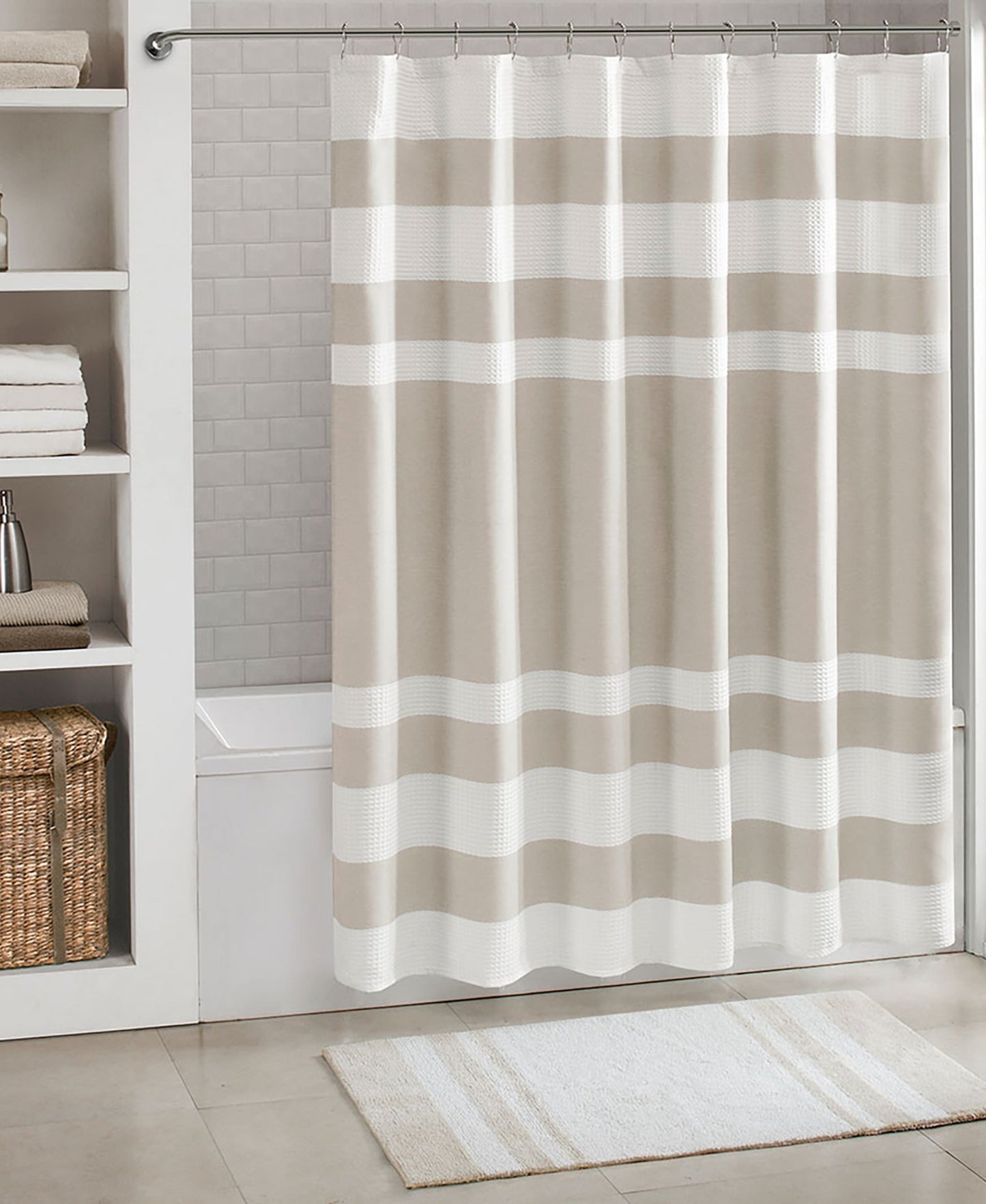 Spa Waffle Shower Curtain with 3M Treatment