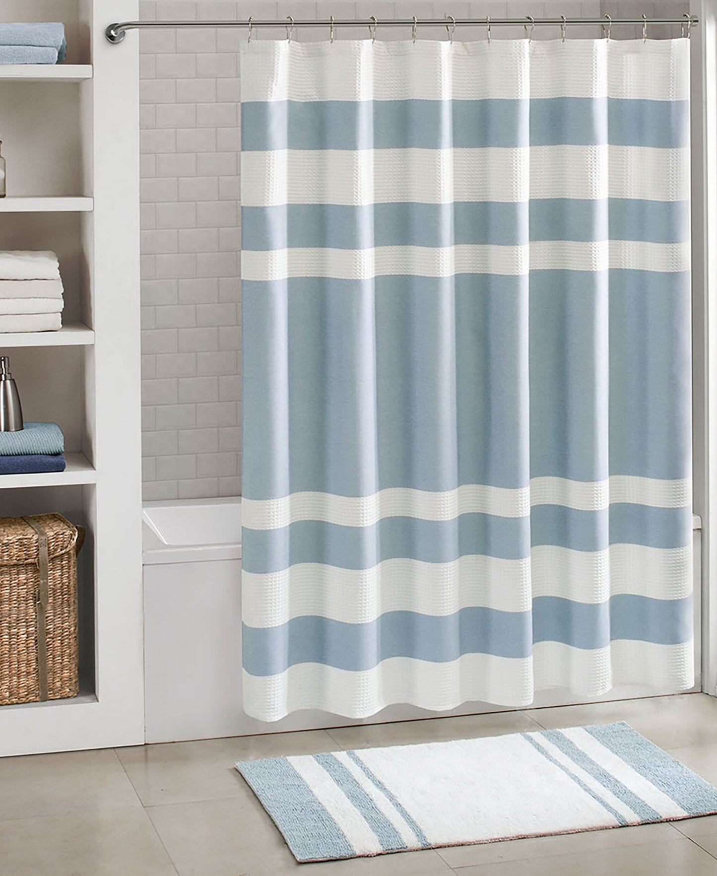 Spa Waffle Shower Curtain with 3M Treatment