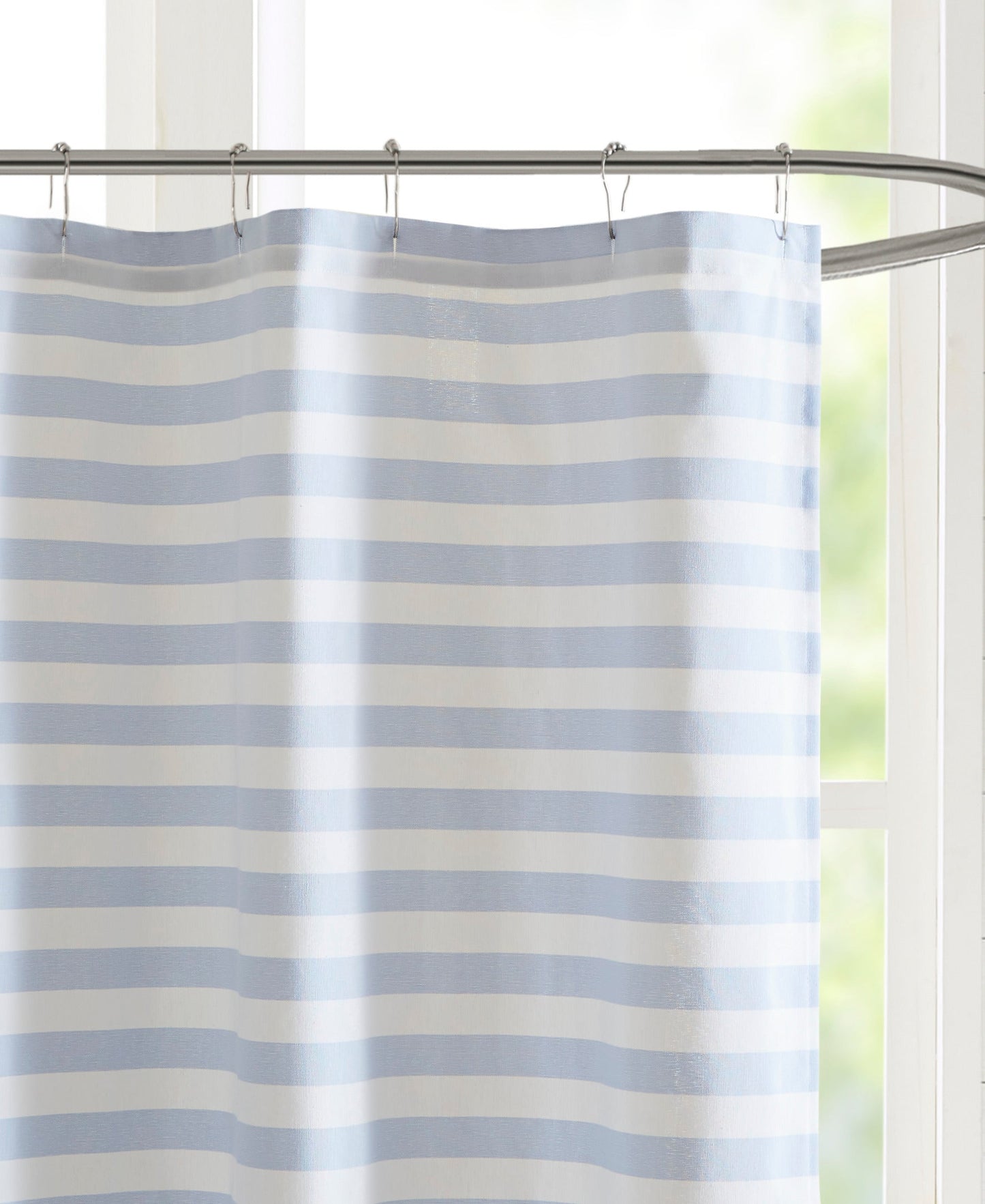 Colette Stripe Blended Yarn Dyed Woven Shower Curtain