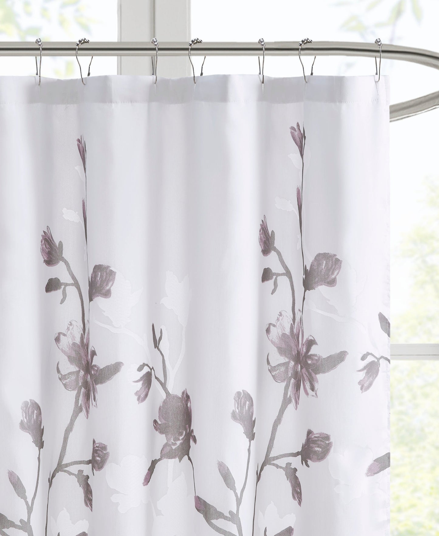 Anise Floral Printed Burnout Shower Curtain