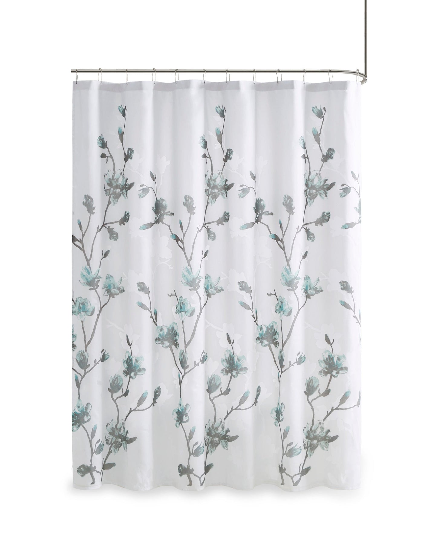 Anise Floral Printed Burnout Shower Curtain