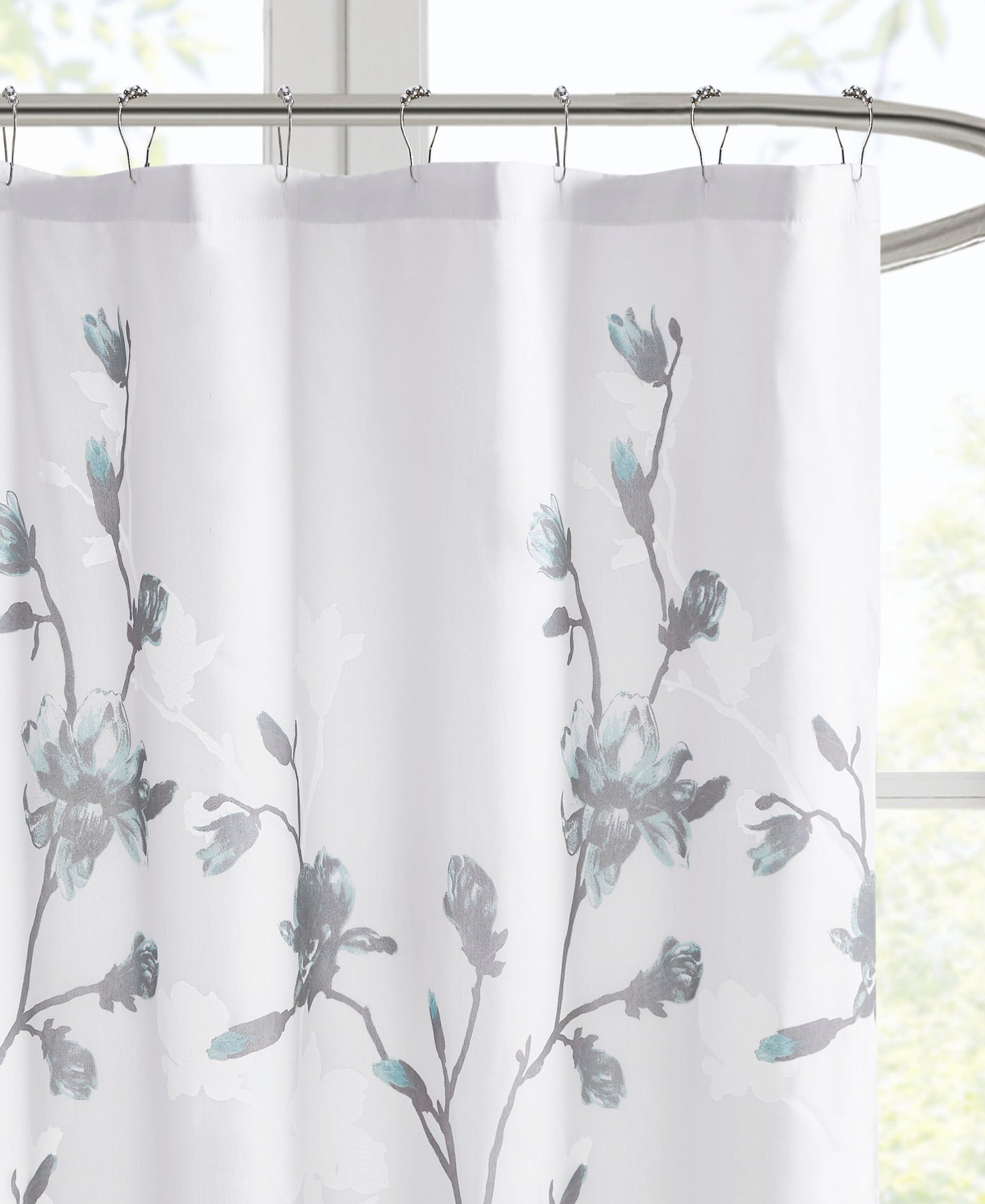 Anise Floral Printed Burnout Shower Curtain