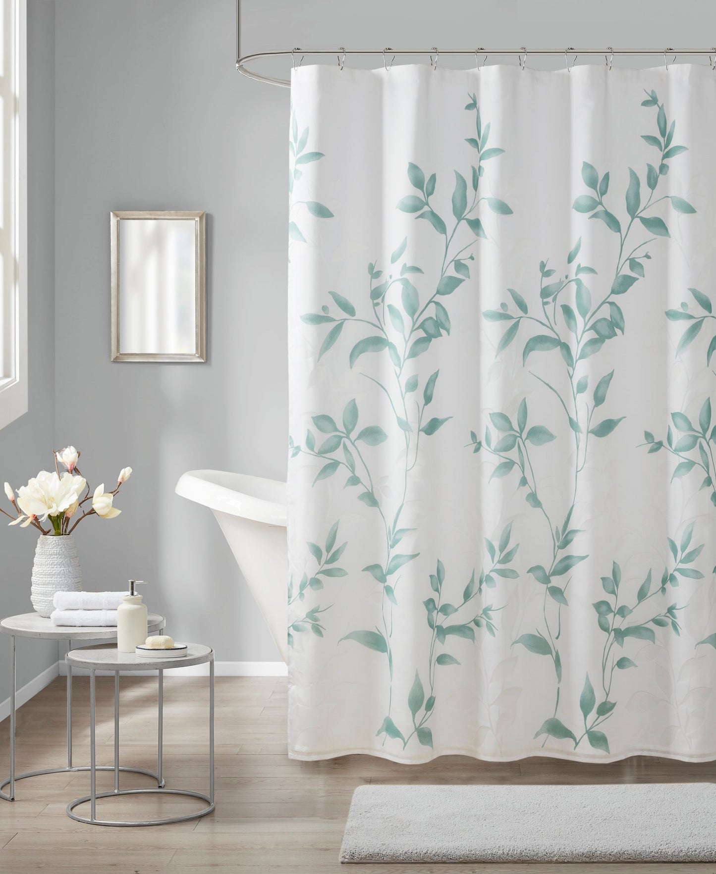 Rosalie Burnout Printed Shower Curtain