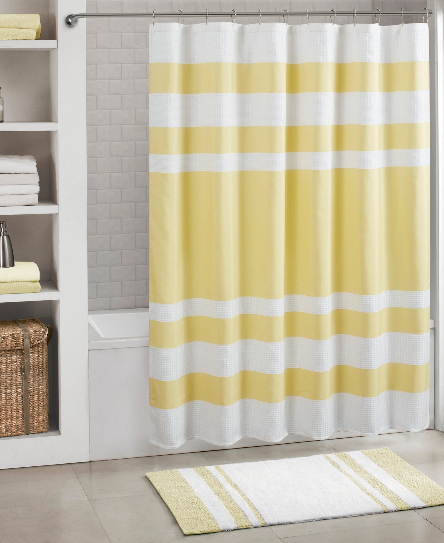 Spa Waffle Shower Curtain with 3M Treatment