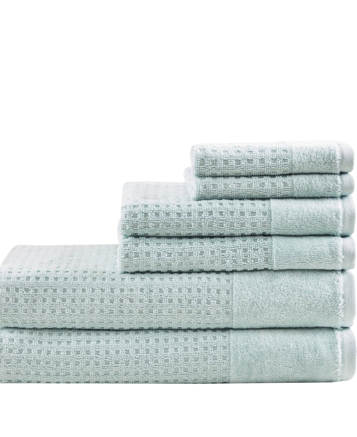 Spa Waffle Jacquard Antimicrobial 6 Piece Bath Towel Set