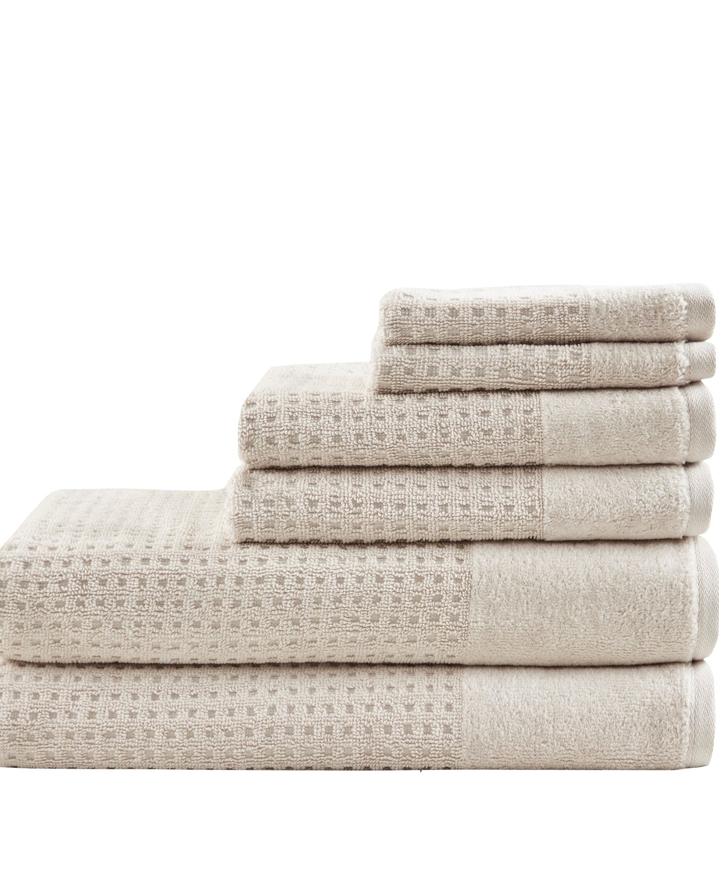 Spa Waffle Jacquard Antimicrobial 6 Piece Bath Towel Set