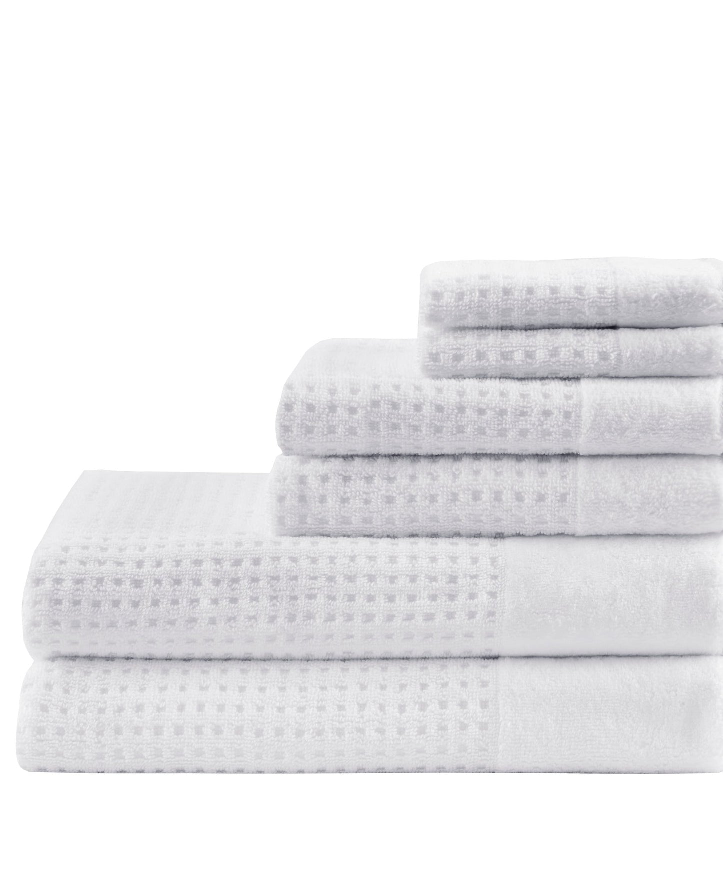 Spa Waffle Jacquard Antimicrobial 6 Piece Bath Towel Set