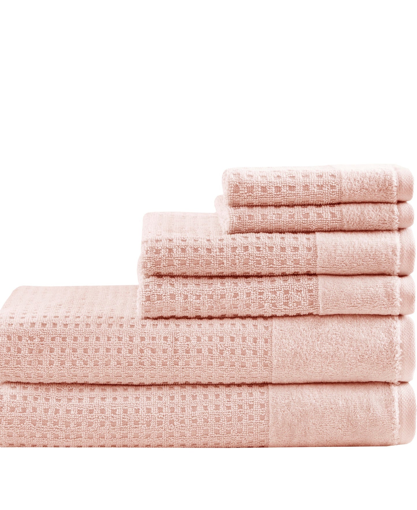 Spa Waffle Jacquard Antimicrobial 6 Piece Bath Towel Set