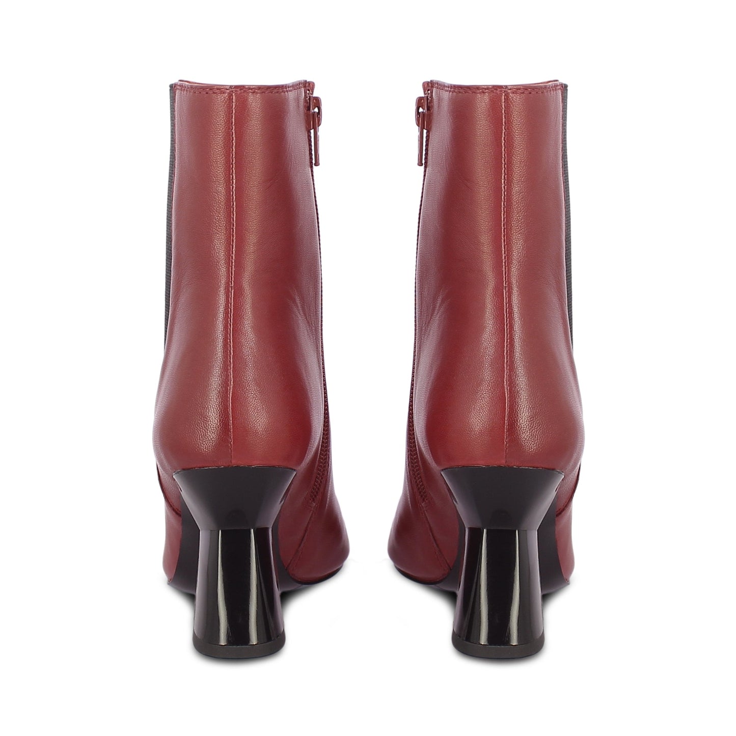 Elliana Nappa Leather Ankle Boots - Rust