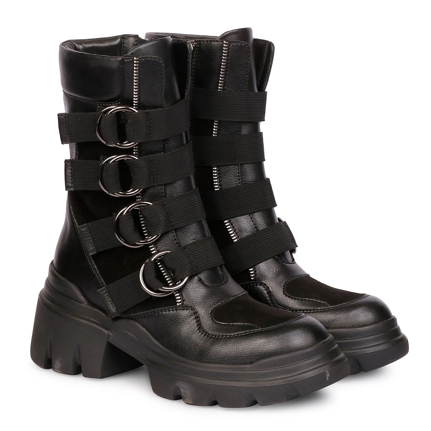 Alyssa Suede and Leather Ankle Boots