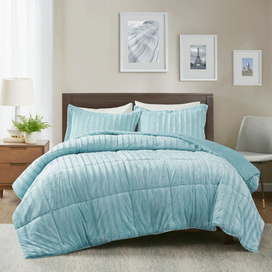 York Faux Fur Comforter Mini Set