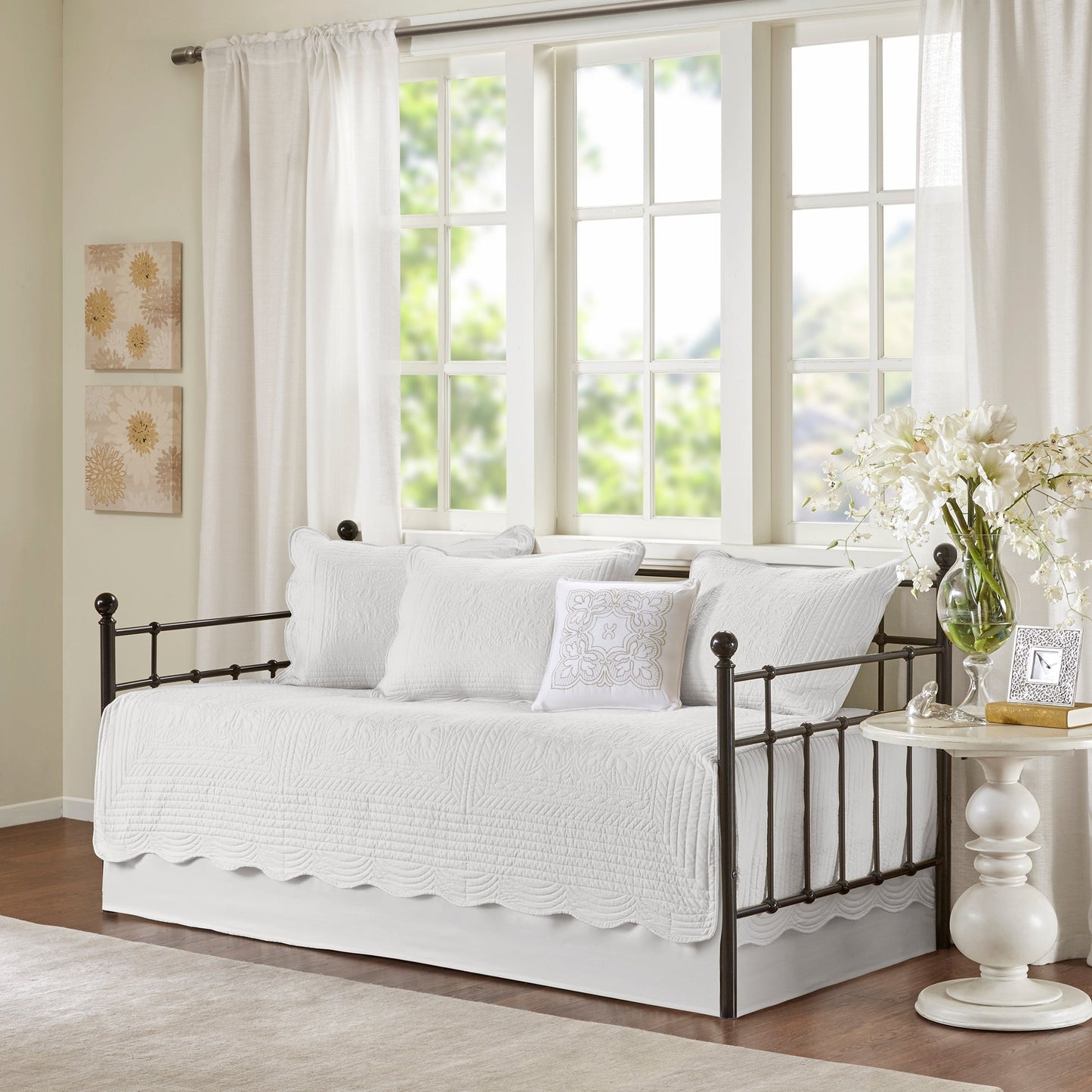 Genoa 6 Piece Reversible Scalloped Edge Daybed Cover Set