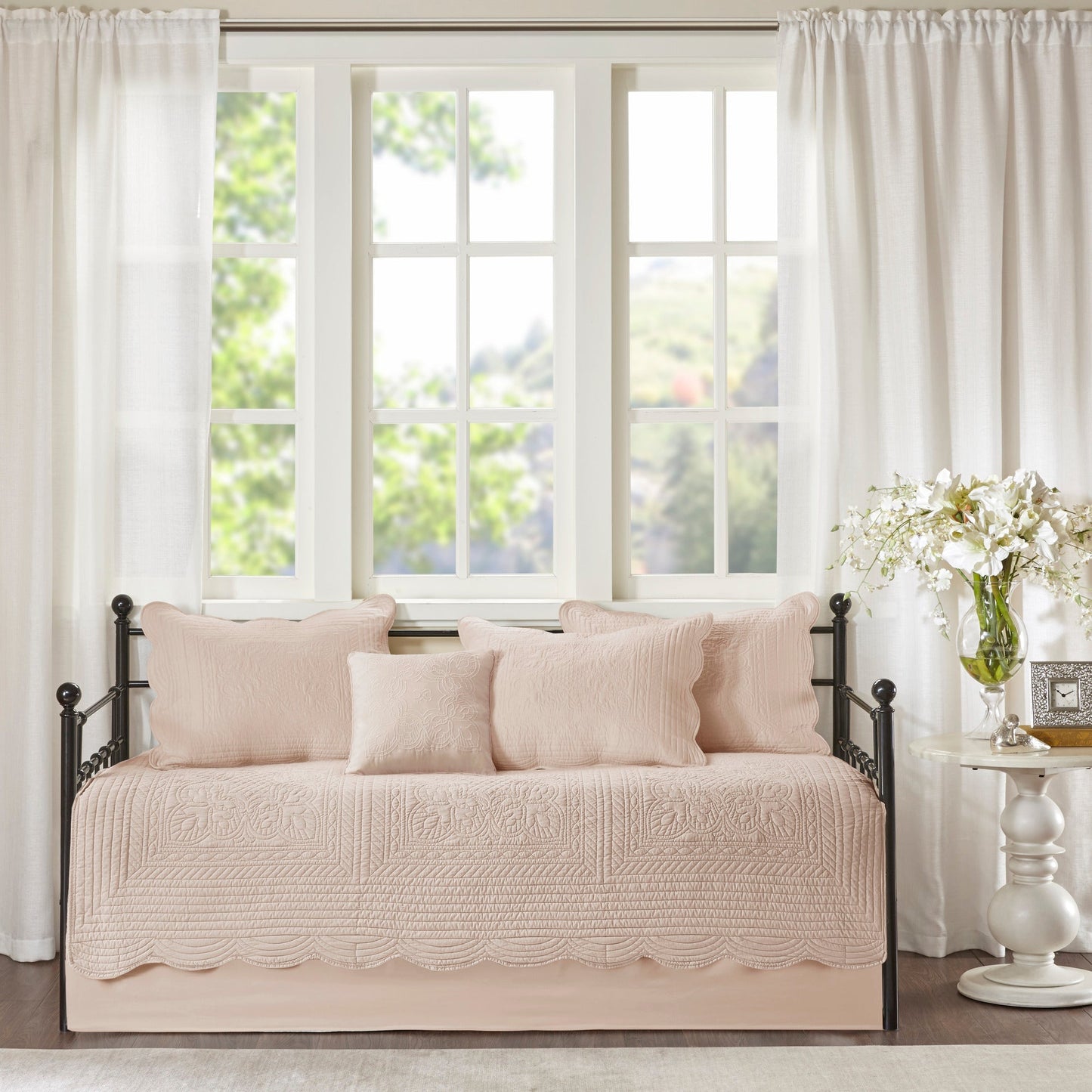 Genoa 6 Piece Reversible Scalloped Edge Daybed Cover Set
