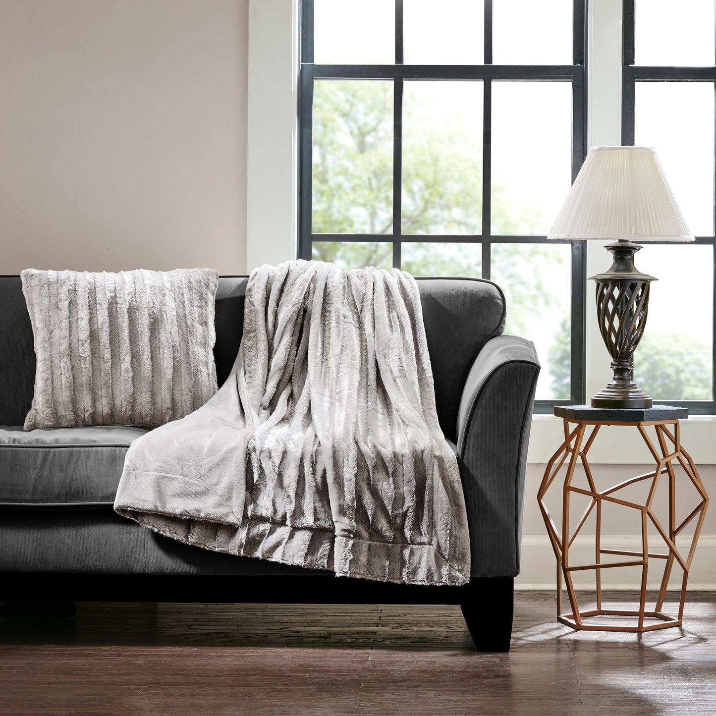 York Faux Fur Square Pillow