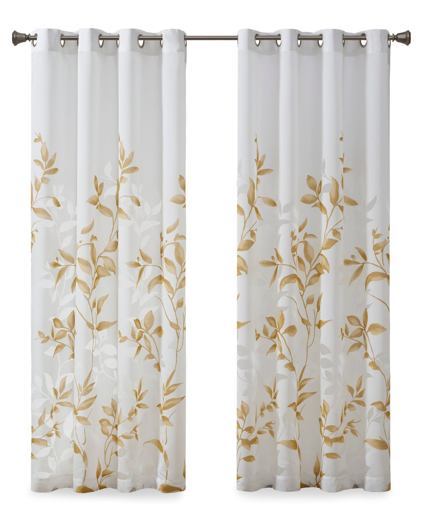 Rosalie Burnout Printed Curtain Panel Aqua