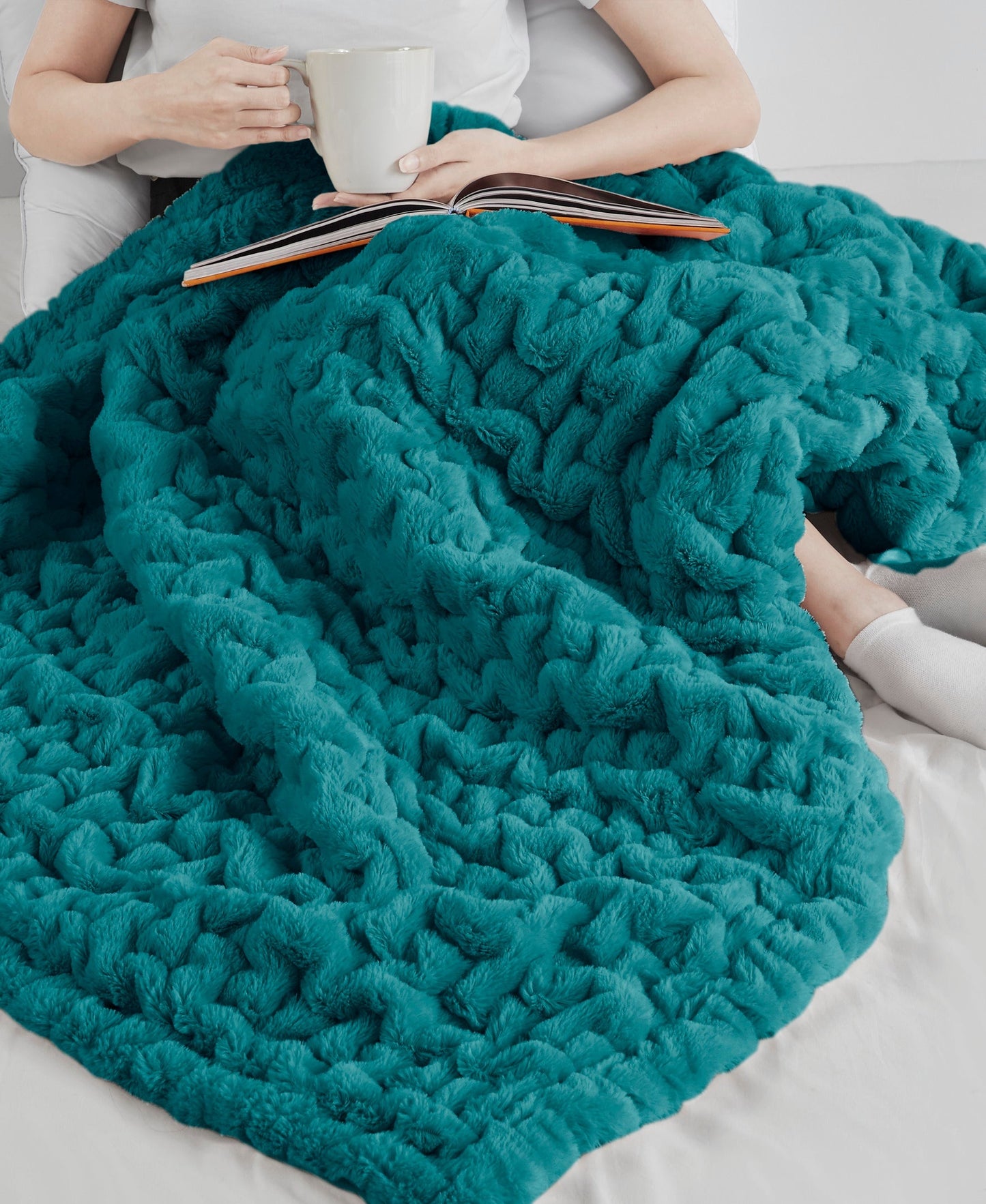 Ruched Fur Throw