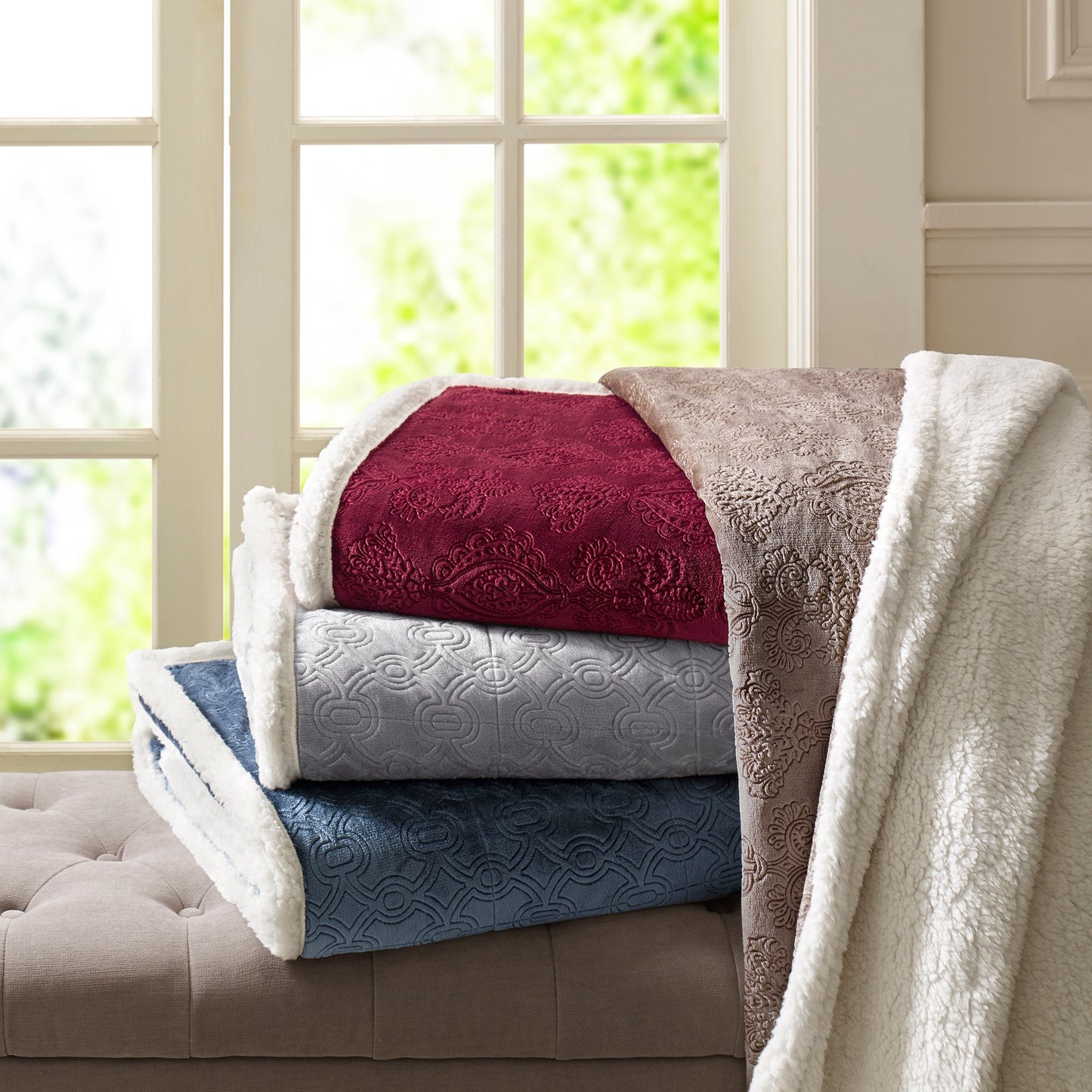Oversized Textured Plush Throw