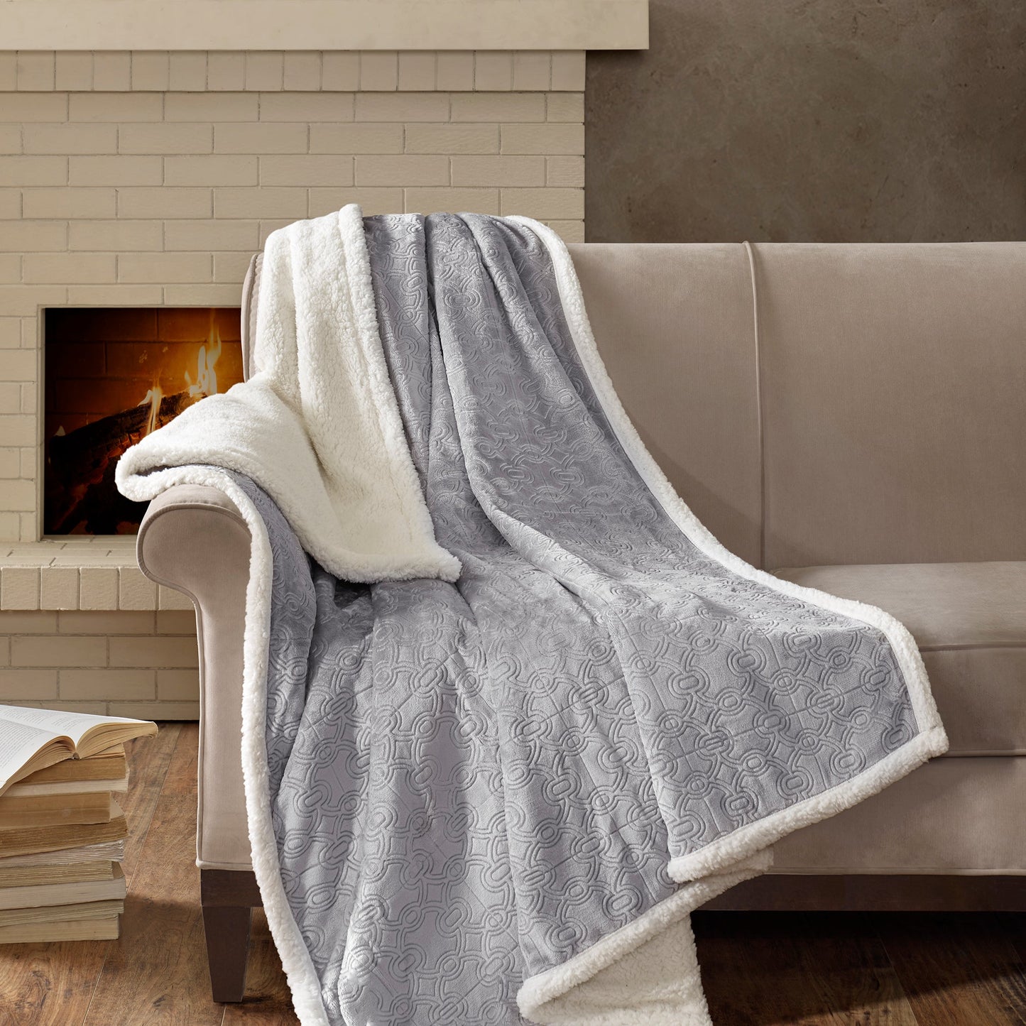 Oversized Textured Plush Throw
