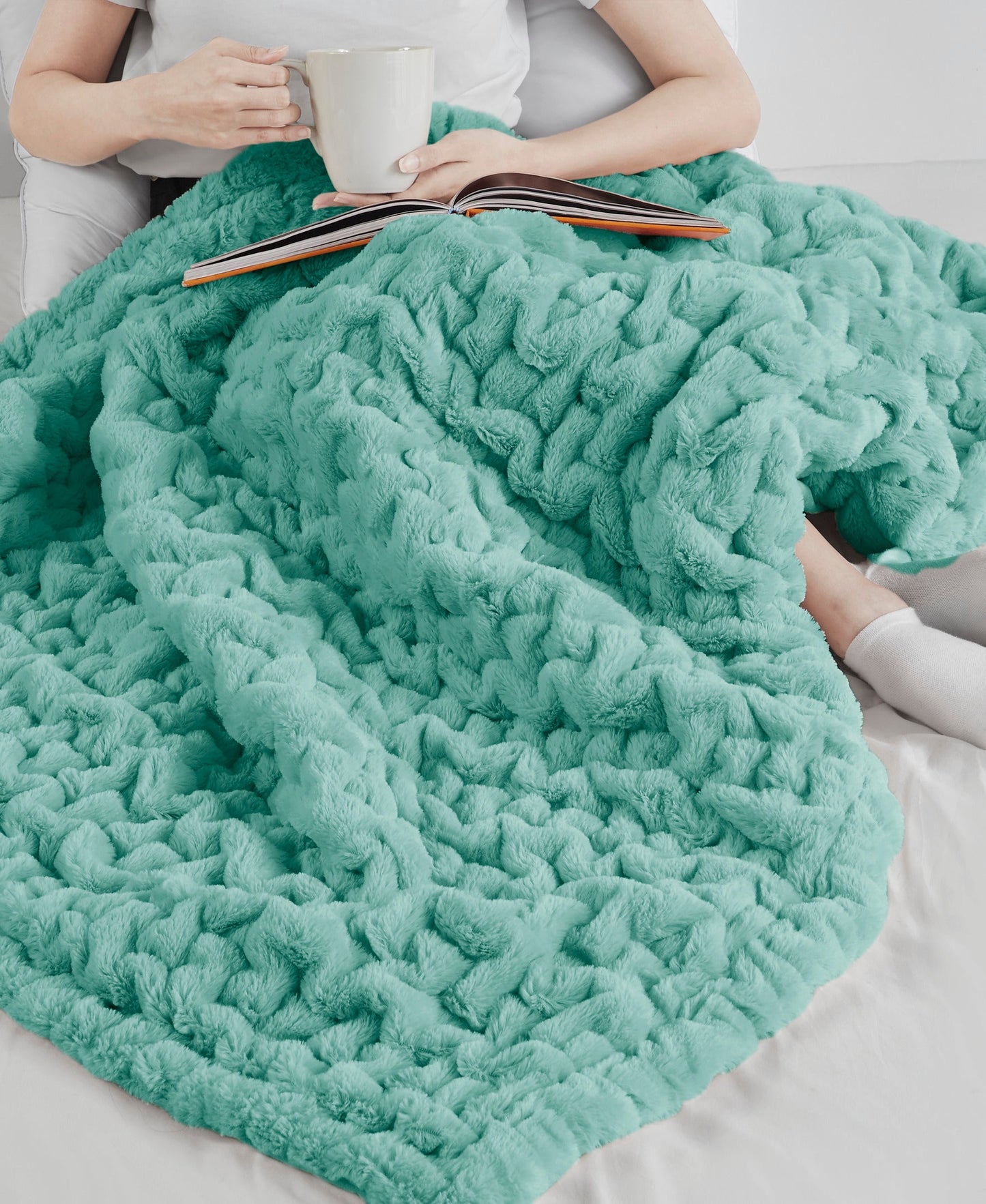 Ruched Fur Throw