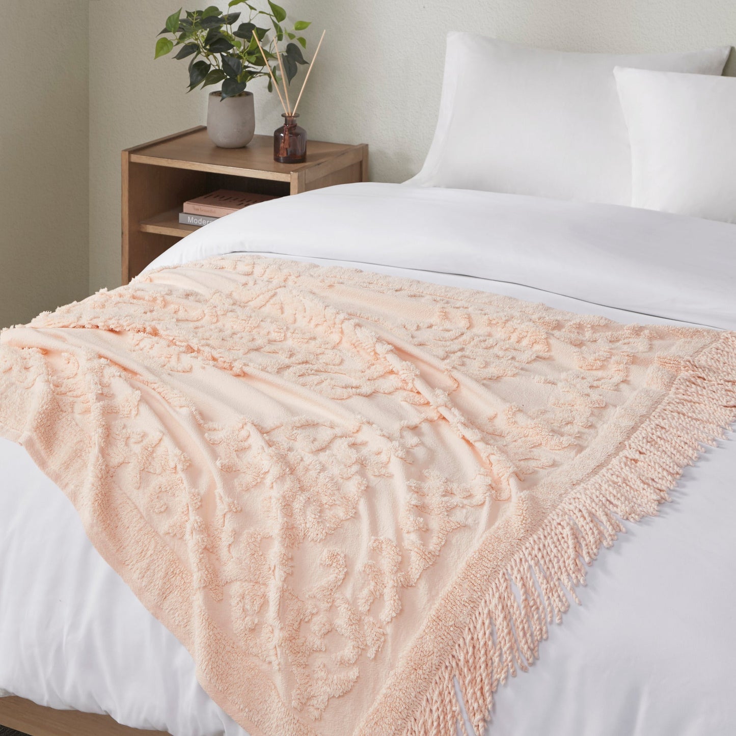 Mila Chenille Lightweight Throw with Fringe Tassel