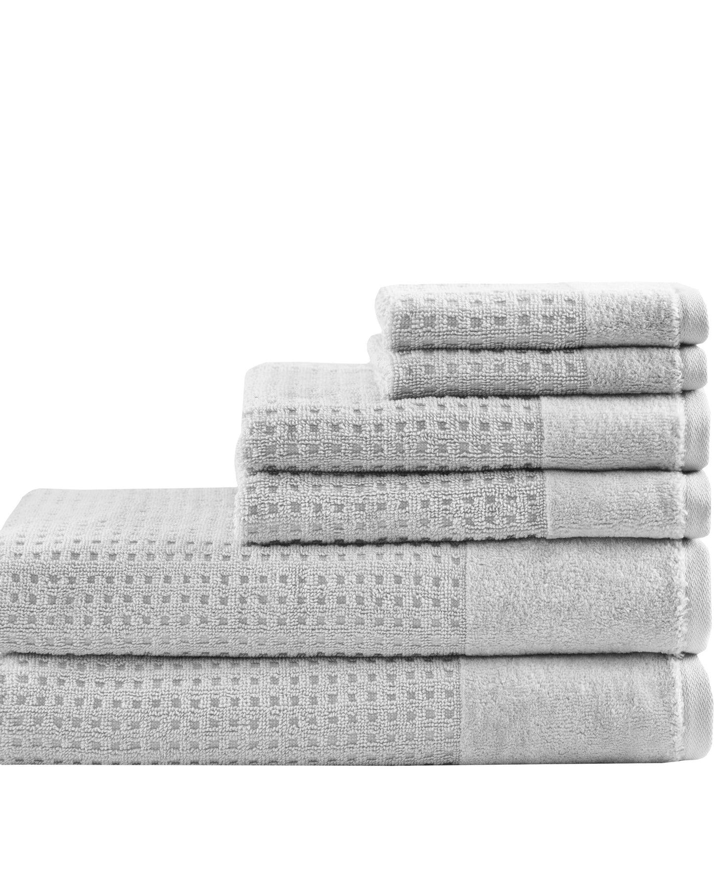 Spa Waffle Jacquard Antimicrobial 6 Piece Bath Towel Set