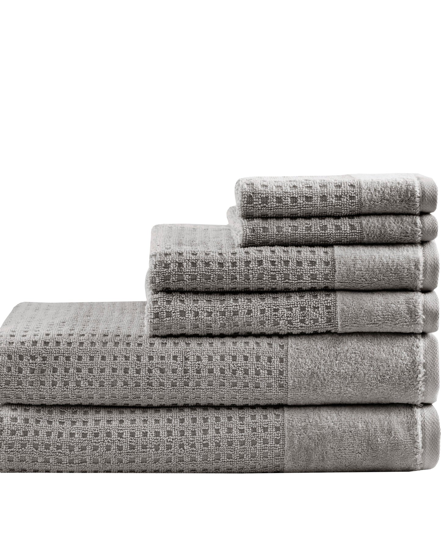Spa Waffle Jacquard Antimicrobial 6 Piece Bath Towel Set