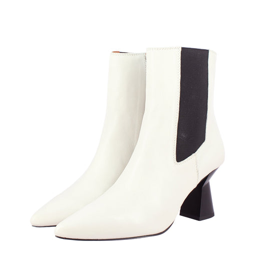 Elliana Nappa Leather Ankle Boots - Off White