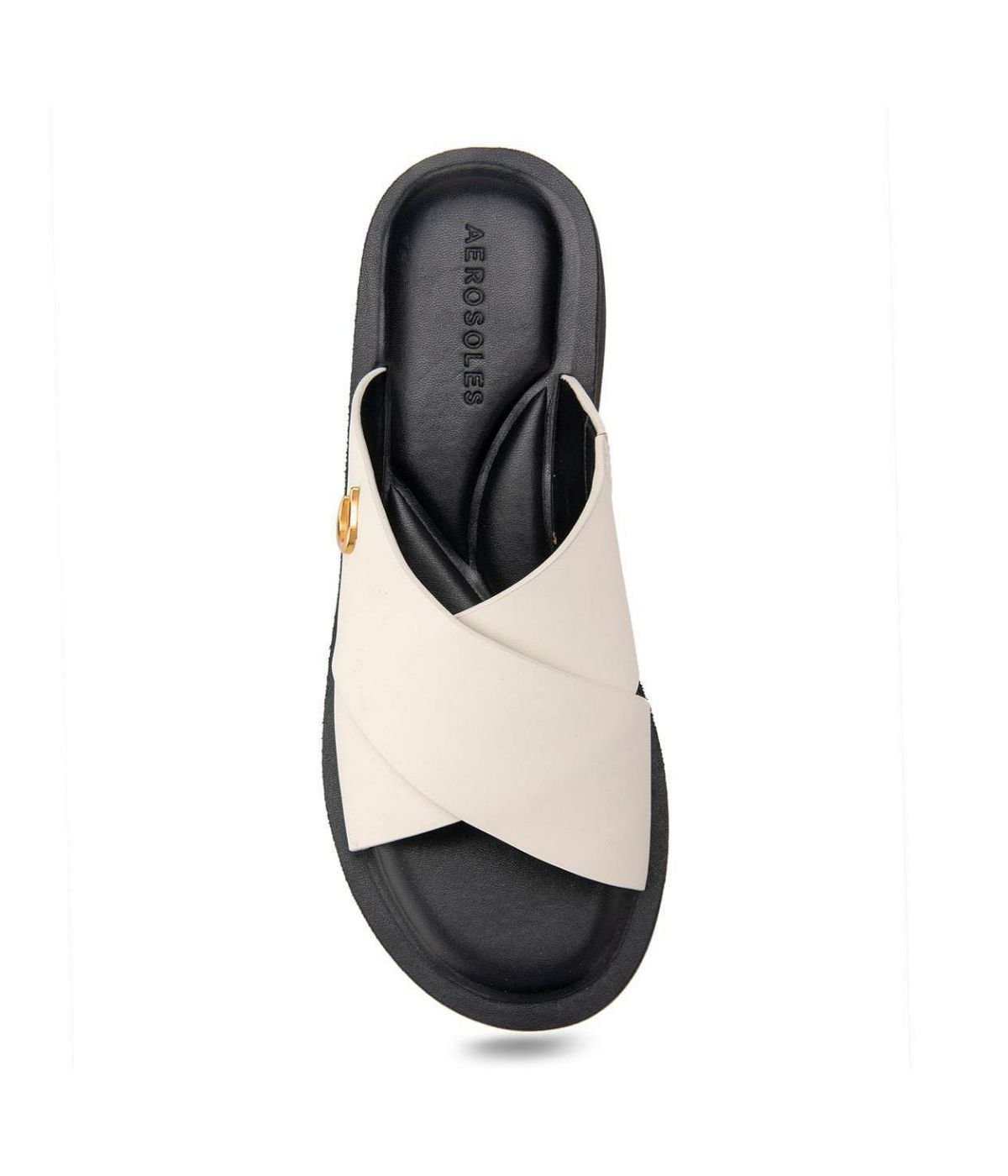 Aerosoles Charlie Slide Eggshell Leather
