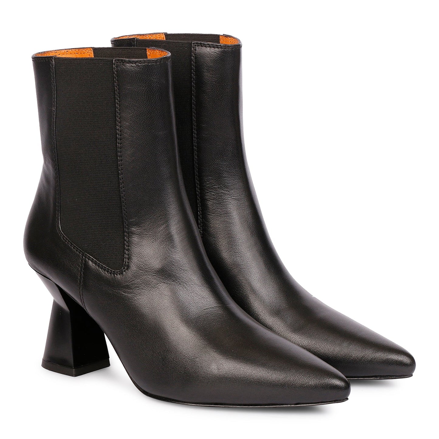 Elliana Nappa Leather Ankle Boots - Black