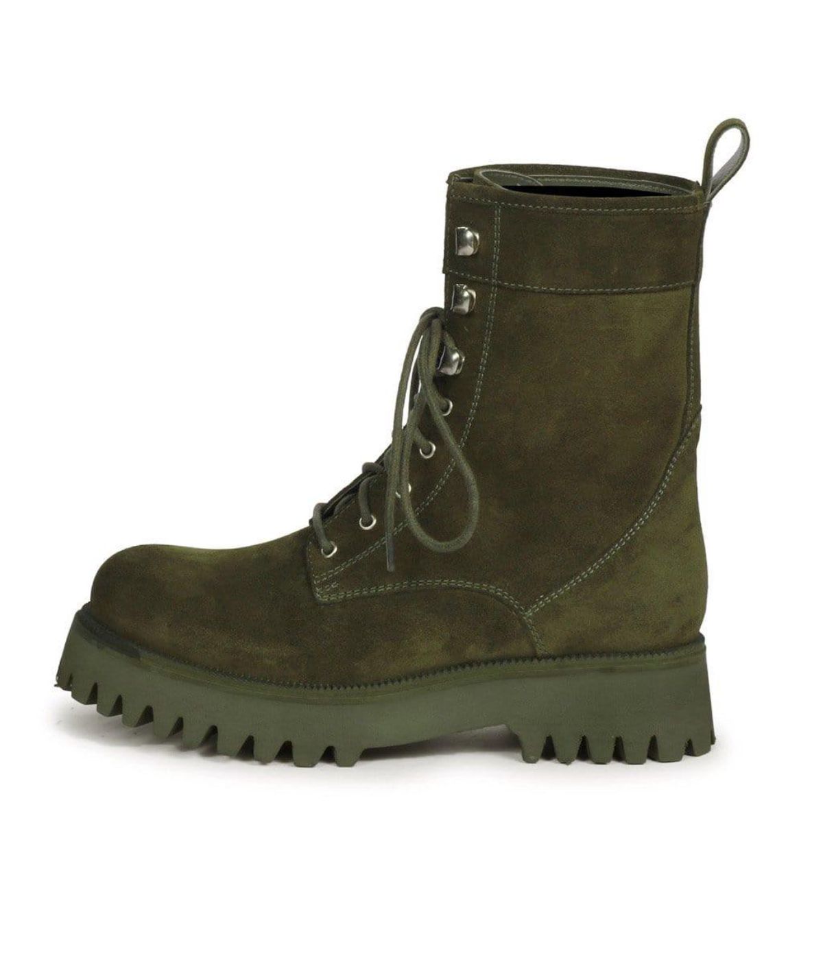 Anastasia Suede Leather Lace-up Boots Green